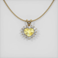 2.77 Ct. Yellow Sapphire Pendant, 14K Yellow Gold 1