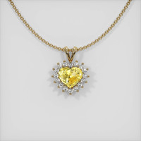 3.55 Ct. Yellow Sapphire Pendant, 14K Yellow Gold 1