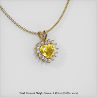 3.55 Ct. Yellow Sapphire Pendant, 14K Yellow Gold 2