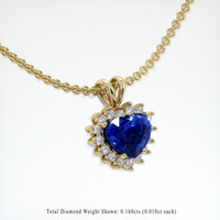 1.67 Ct. Blue Sapphire Pendant, 18K Yellow Gold 2