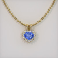 0.85 Ct. Blue Sapphire Pendant, 18K Yellow Gold 1