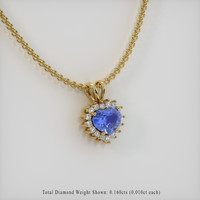 0.85 Ct. Blue Sapphire Pendant, 18K Yellow Gold 2