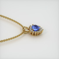 0.85 Ct. Blue Sapphire Pendant, 18K Yellow Gold 3