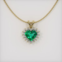 1.65 Ct. Emerald  Pendant - 18K Yellow Gold