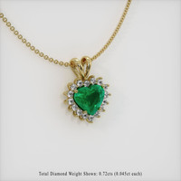 1.65 Ct. Emerald  Pendant - 18K Yellow Gold