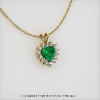 3.00 Ct. Emerald  Pendant - 18K Yellow Gold