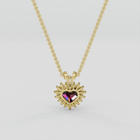 2.61 Ct. Red Rhodolite Garnet Pendant, 18K Yellow Gold 4