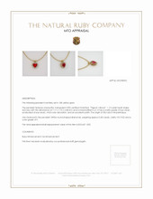 Ruby Pendant 1.13 Ct., 18K Yellow Gold Appraisal