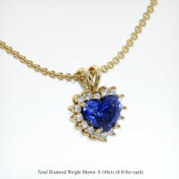 1.63 Ct. Blue Sapphire Pendant, 18K Yellow Gold 2