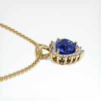 1.63 Ct. Blue Sapphire Pendant, 18K Yellow Gold 3
