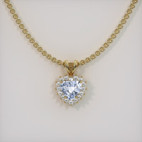 0.70 Ct. Blue Sapphire Pendant, 18K Yellow Gold 1