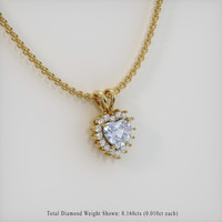 0.70 Ct. Blue Sapphire Pendant, 18K Yellow Gold 2