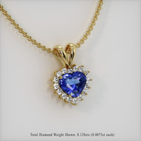 0.80 Ct. Sapphire Pendant, 18K Yellow Gold 2