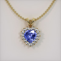 1.82 Ct. Blue Sapphire Pendant, 18K Yellow Gold 1