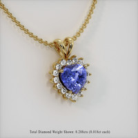 1.82 Ct. Blue Sapphire Pendant, 18K Yellow Gold 2