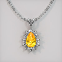 2.51 Ct. Yellow Sapphire Pendant, Platinum 950 1