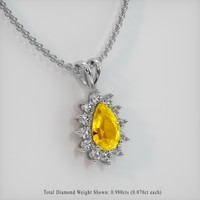 2.51 Ct. Yellow Sapphire Pendant, Platinum 950 2