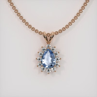0.73 Ct. Blue Sapphire Pendant, 14K Rose Gold 1