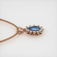 0.73 Ct. Blue Sapphire Pendant, 14K Rose Gold 3