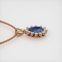 1.16 Ct. Blue Sapphire Pendant, 14K Rose Gold 3
