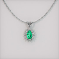 2.04 Ct. Emerald Pendant, 18K White Gold 1