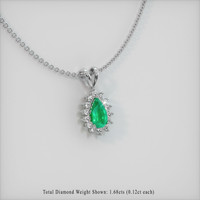 2.04 Ct. Emerald  Pendant - 18K White Gold