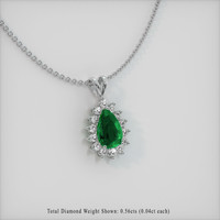 1.12 Ct. Emerald  Pendant - 18K White Gold