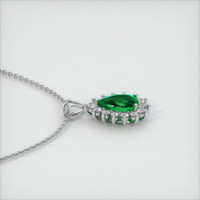 1.12 Ct. Emerald Pendant, 18K White Gold 3