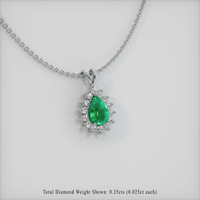 0.73 Ct. Emerald  Pendant - 18K White Gold