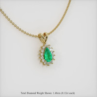 2.04 Ct. Emerald Pendant, 18K Yellow Gold 2