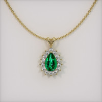 1.12 Ct. Emerald Pendant, 18K Yellow Gold 1