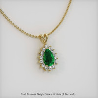 1.12 Ct. Emerald Pendant, 18K Yellow Gold 2