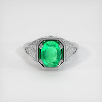 1.69 Ct. Emerald Ring, Platinum 950 1