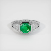 1.20 Ct. Emerald Ring, Platinum 950 1