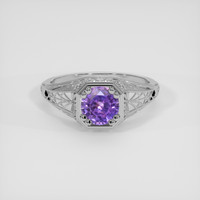 1.05 Ct. Pinkish Purple Sapphire Ring, Platinum 950 1