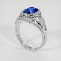 2.10 Ct. Blue Sapphire Ring, Platinum 950 2