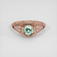 1.08 Ct. Bluish Green Sapphire Ring, 14K Rose Gold 1