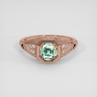 1.08 Ct. Bluish Green Sapphire Ring, 18K Rose Gold 1
