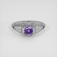 0.70 Ct. Purple Sapphire Ring, 10K White Gold 1