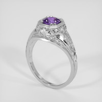 1.05 Ct. Pinkish Purple Sapphire Ring, 10K White Gold 2