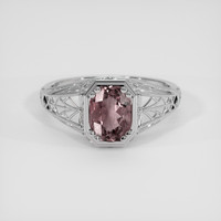 1.38 Ct. Pinkish Brown Sapphire Ring, 10K White Gold 1