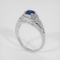 0.68 Ct. Greenish Blue Sapphire Ring, 14K White Gold 2