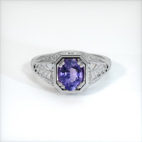 0.85 Ct. Sapphire Ring, 14K White Gold 1