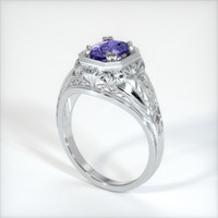 0.85 Ct. Sapphire Ring, 14K White Gold 2