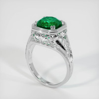 2.45 Ct. Emerald Ring, 18K White Gold 2