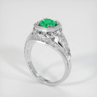 0.65 Ct. Emerald Ring, 18K White Gold 2
