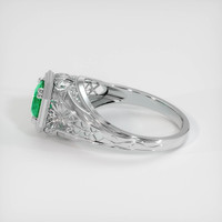 0.65 Ct. Emerald Ring, 18K White Gold 4