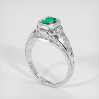 0.37 Ct. Emerald Ring, 18K White Gold 2