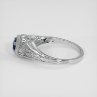 0.68 Ct. Greenish Blue Sapphire Ring, 18K White Gold 4