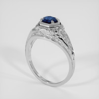 0.82 Ct. Blue Sapphire Ring, 18K White Gold 2